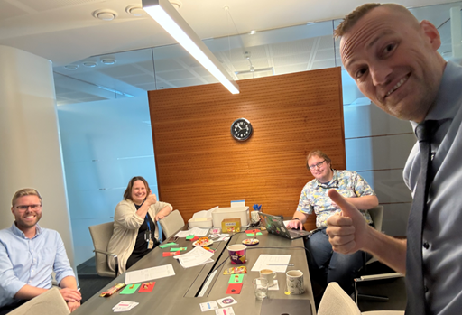 First gummy bear workshop meeting with METSTA (Päivi Brunou and Frans Nilsén) and HOK experts (Magnus Hakvåg, Håvard Almås).